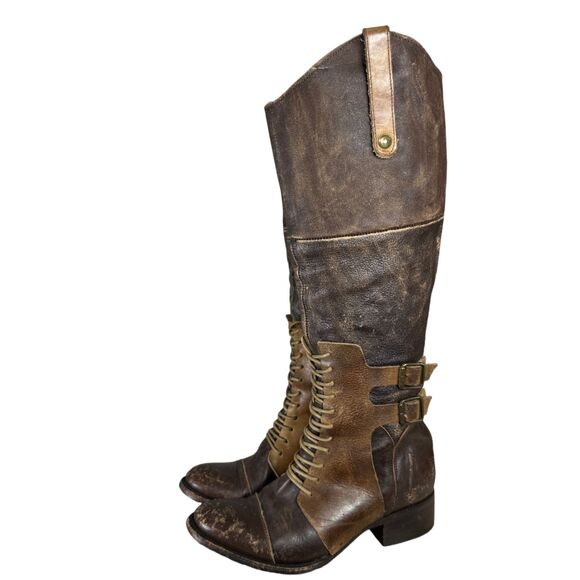 Freebird by Steven Sadle Distressed Riding Boots Equestrian Brown Leather 7 - Picture 1 of 10